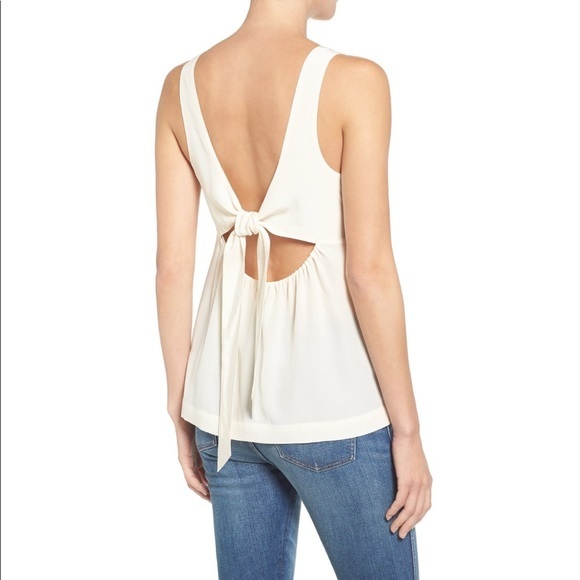 Madewell Tops - Madewell Womens Large Ivory Lookout Bow Back Silk Top